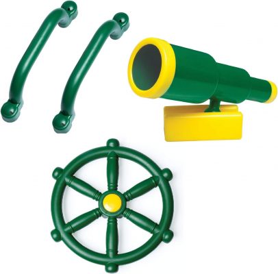 Jungle Gym Kingdom Pirate Ship Wheel and Telescope Set